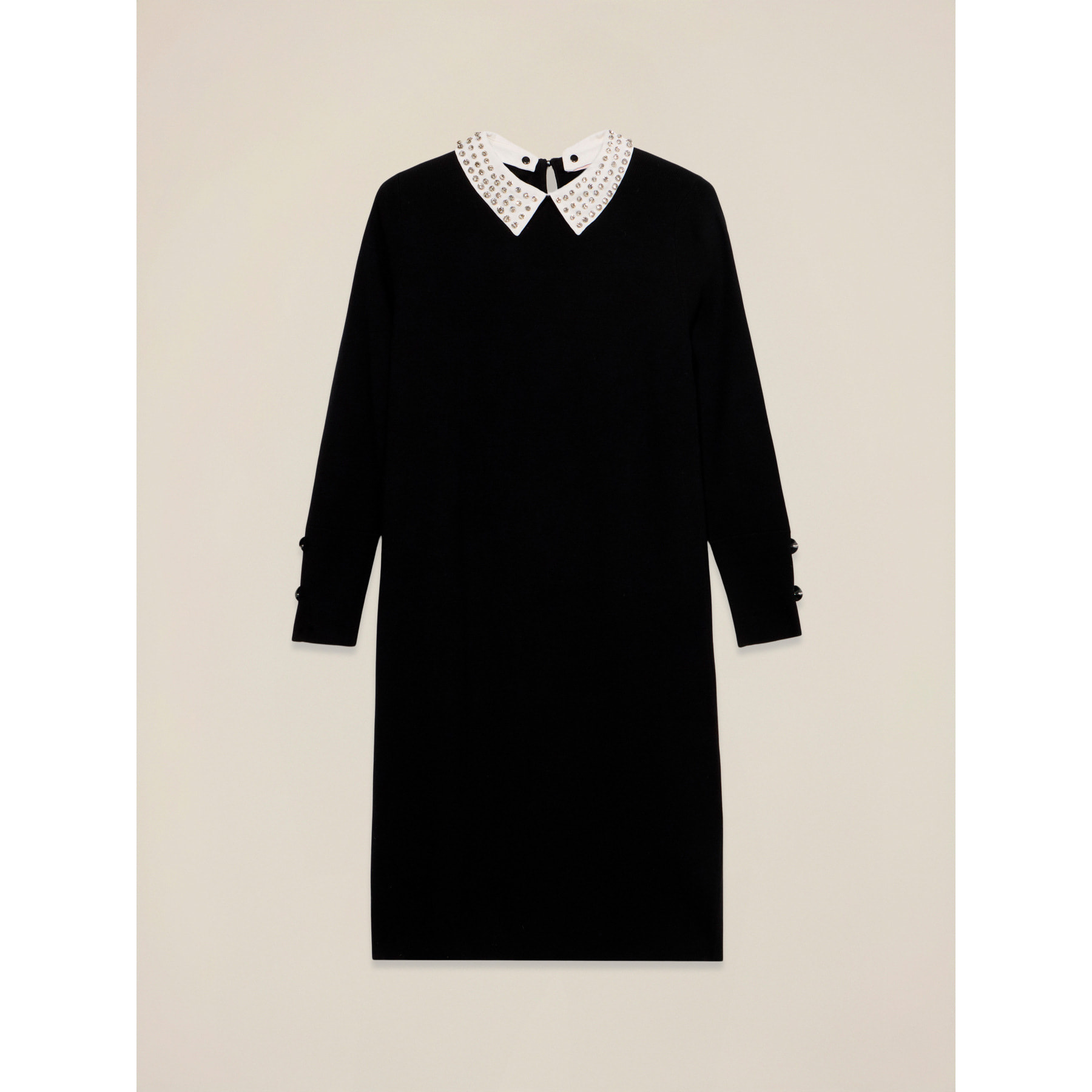 Oltre - Vestido con cuello decorado - Negro