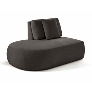 Santorini - module d'assise gauche - en tissu texturé - Gris