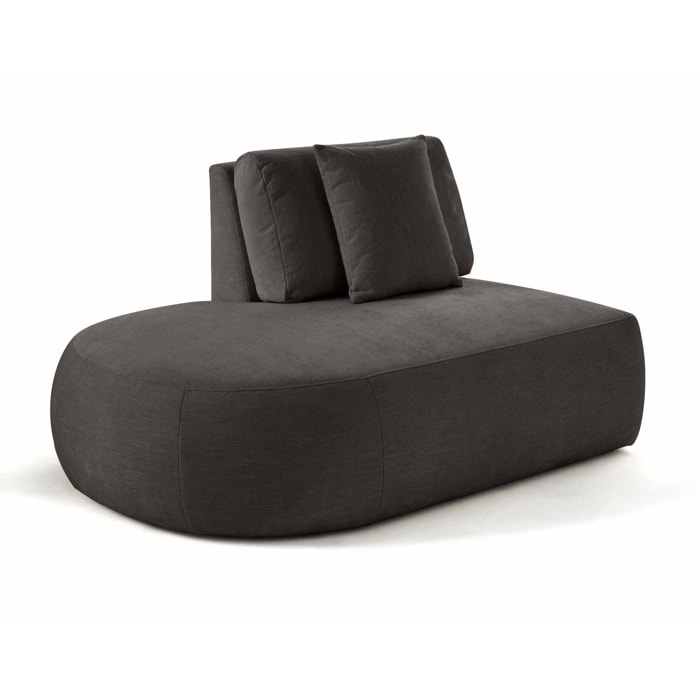 Santorini - module d'assise gauche - en tissu texturé - Gris