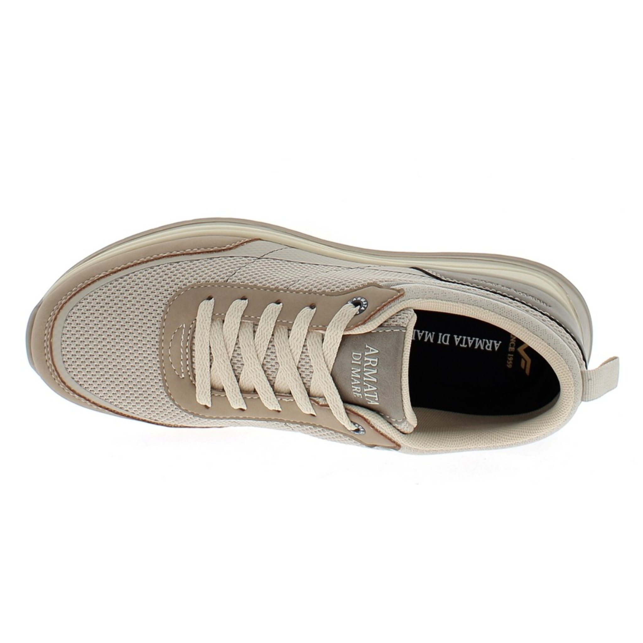 Armata di Mare Scarpe Uomo Sneakers Casual Stringate con Soletta Rimovibile in Memory Foam AMU S25L713 Beige