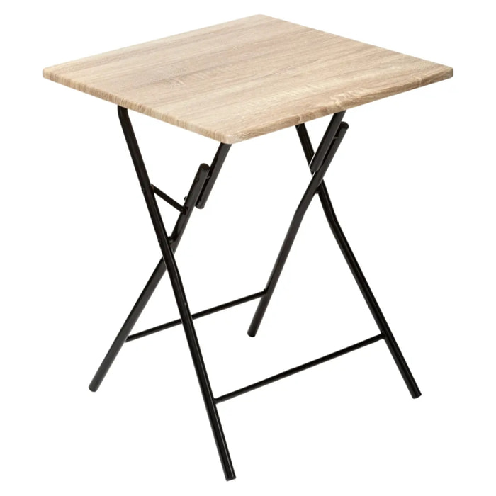 Table pliante 2 places Effet bois