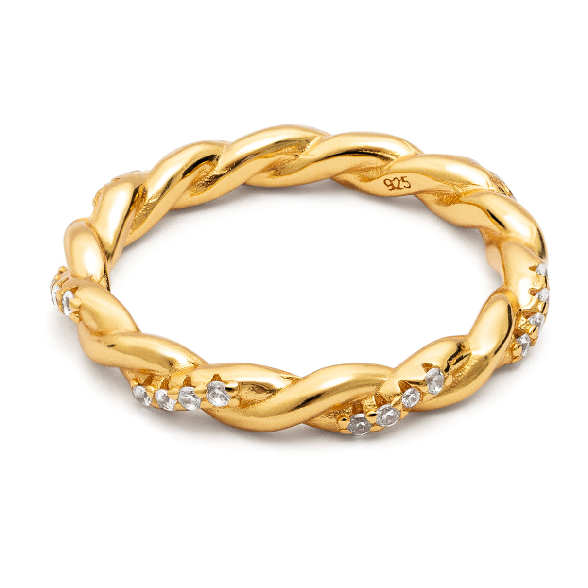 Anillo Tressia Plata Baño Oro