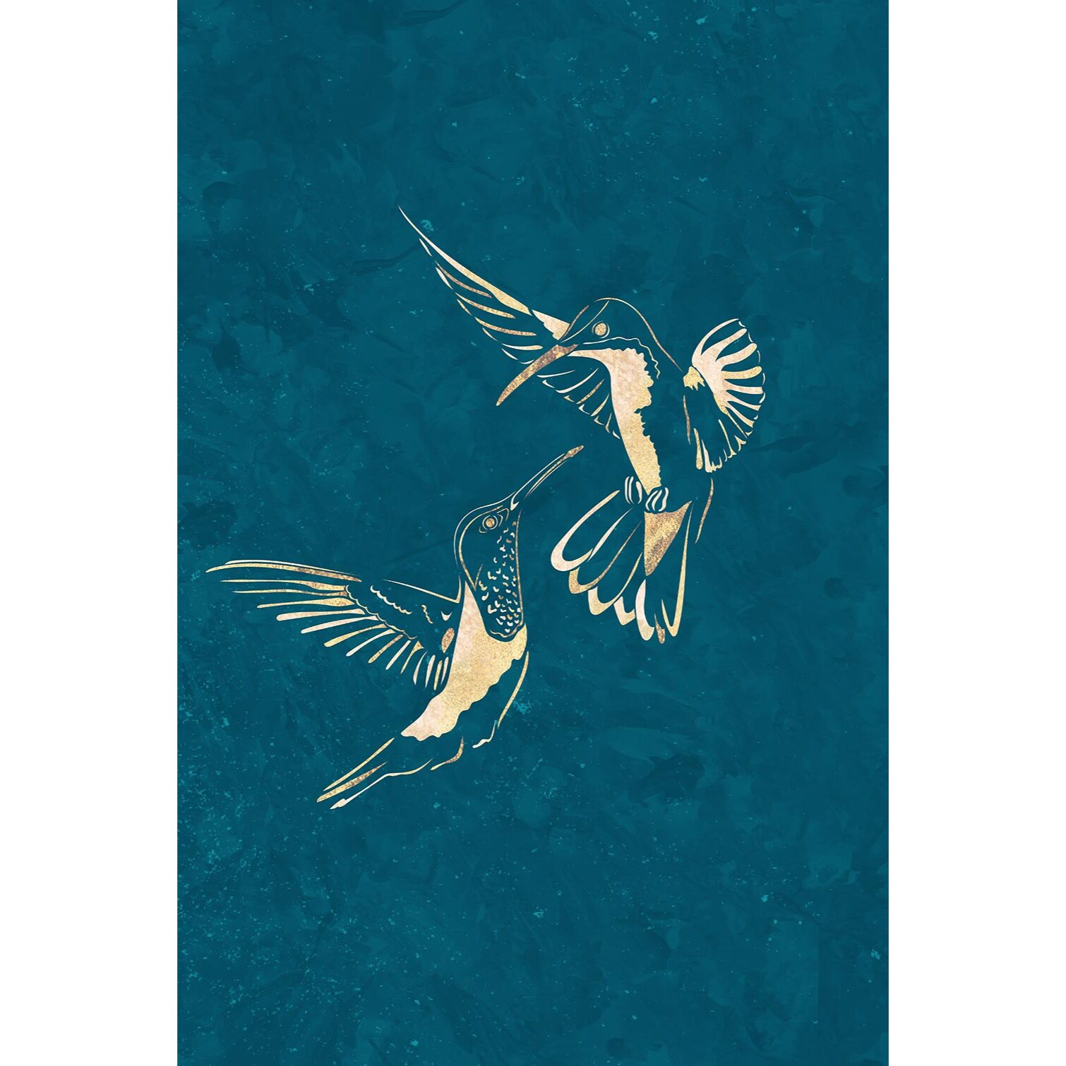 Tableau oiseaux colibri d'or  Tableau alu Dibond