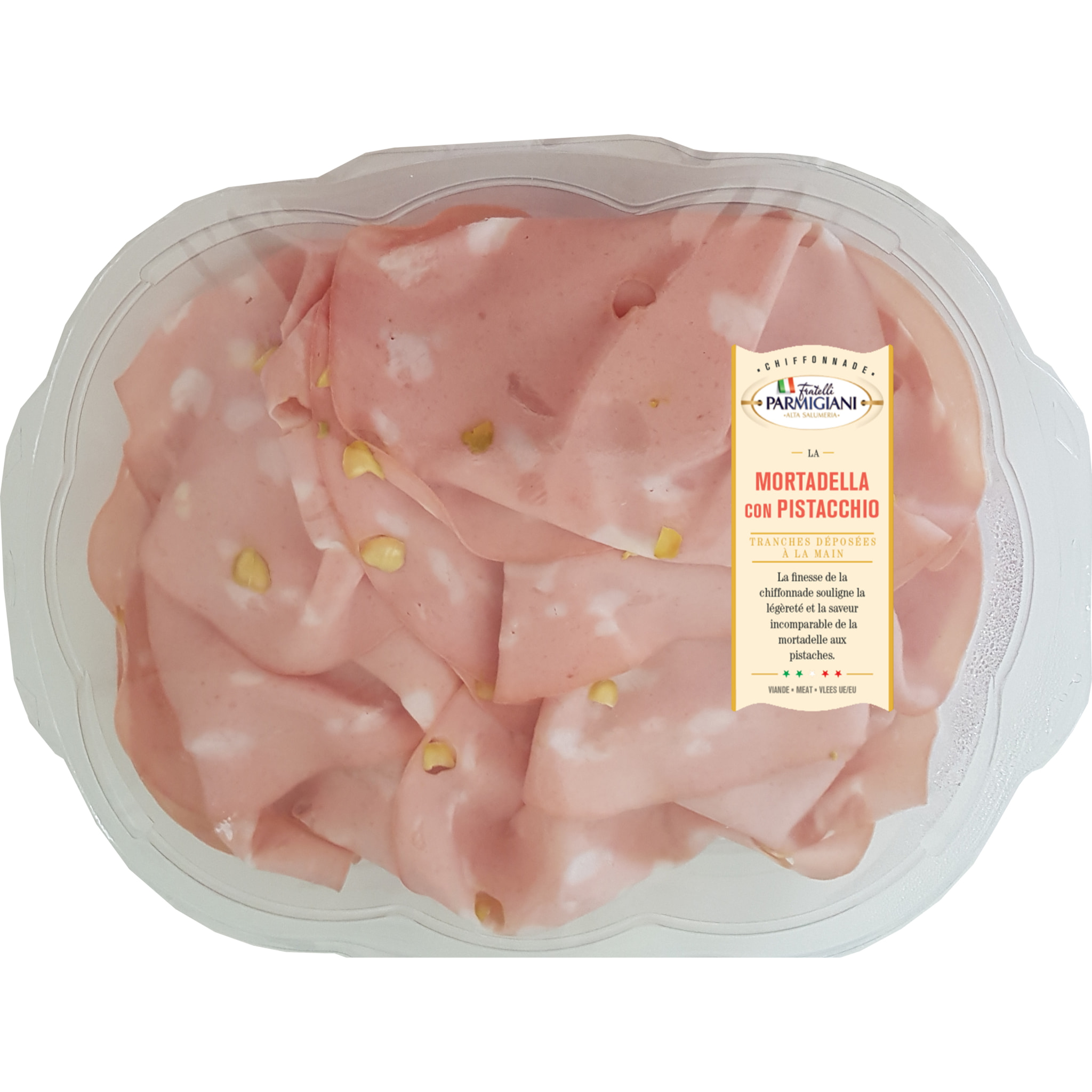 2 x Mortadelle de Bologne IGP aux pistaches en chiffonnade - 2x100g - Italie