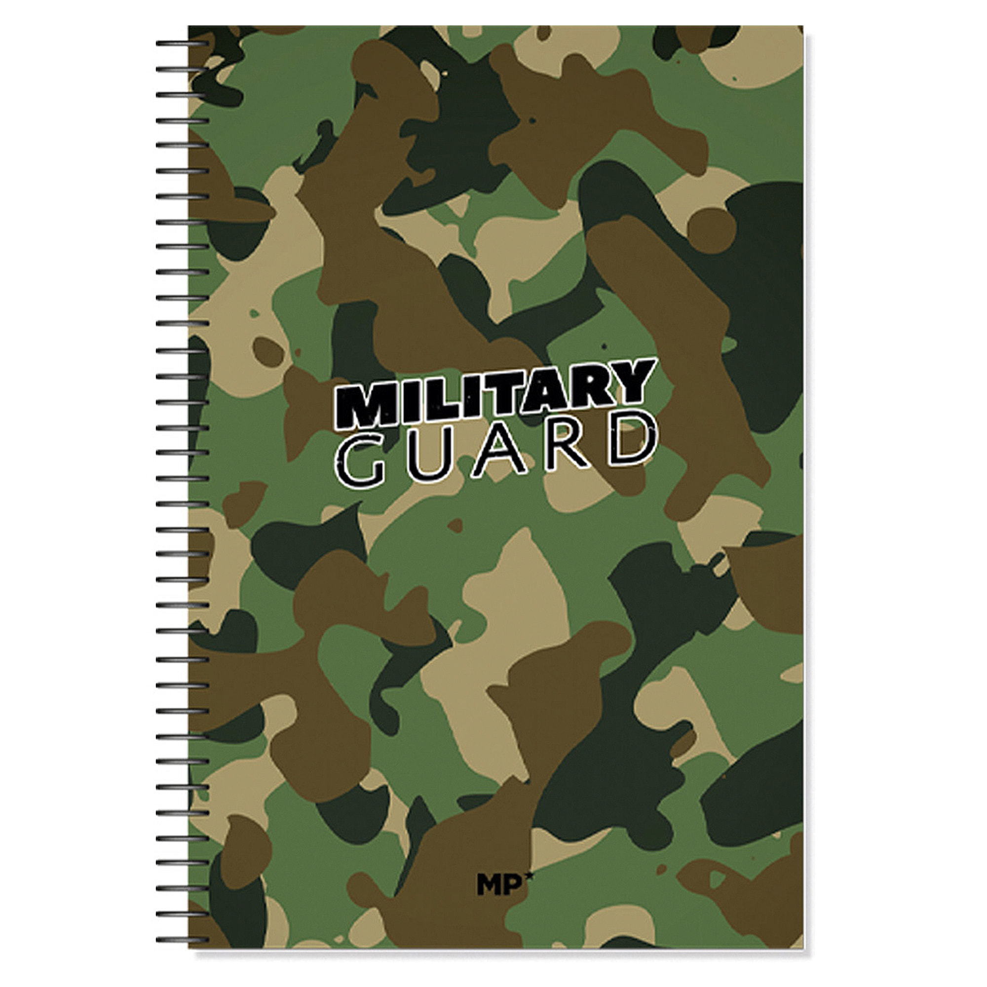 PACCO DA 6 UNITÀ NOTEBOOK AD ANELLO Fº 80 FOGLI 90 g/m² DESIGN MILITARY GUARD