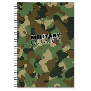 PACCO DA 6 UNITÀ NOTEBOOK AD ANELLO Fº 80 FOGLI 90 g/m² DESIGN MILITARY GUARD