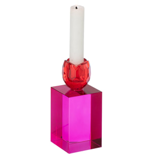 J-Line chandelier rectangle - verre - rouge Noël/fuchsia