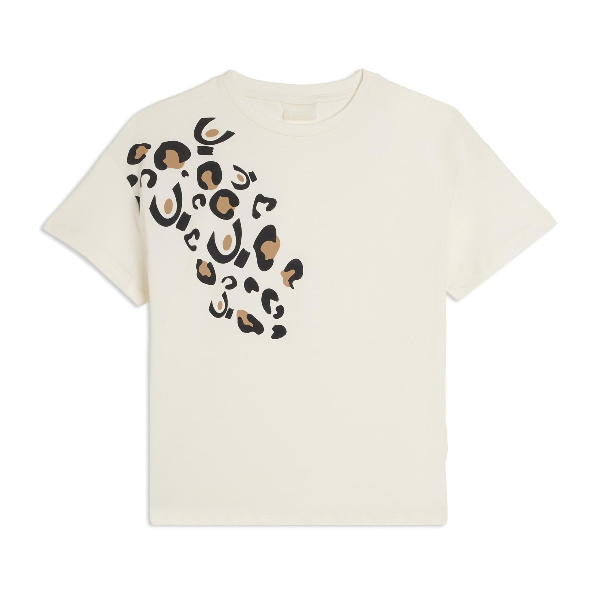 T-shirt Junior regular con grafica omino effetto leopardato