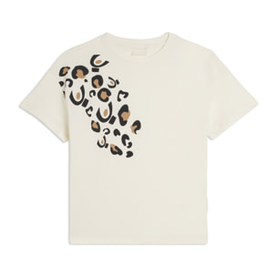 T-shirt Junior regular con grafica omino effetto leopardato