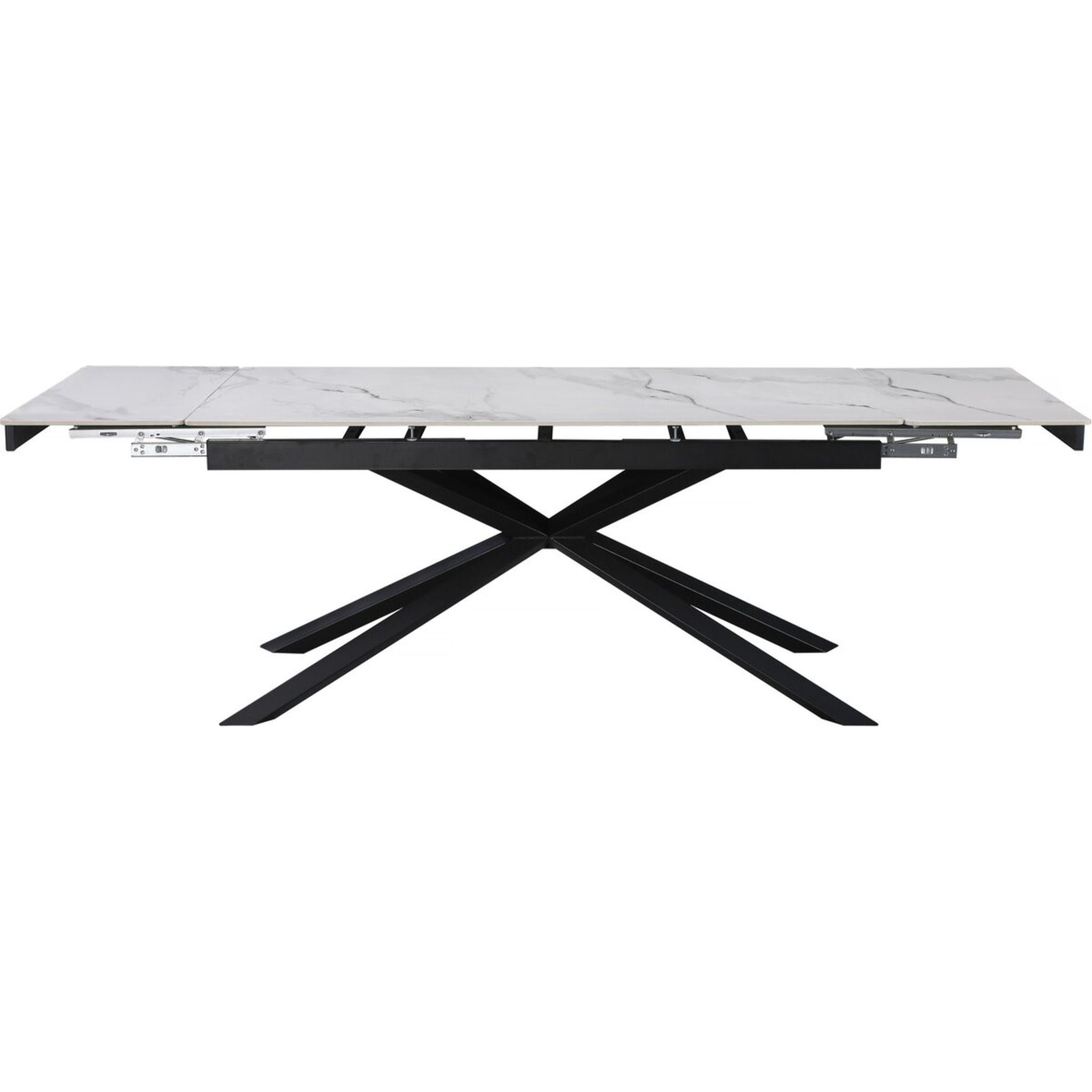 Table à manger extensible en céramique 6 à 10 personnes "Celeste" - Blanc marbré gold