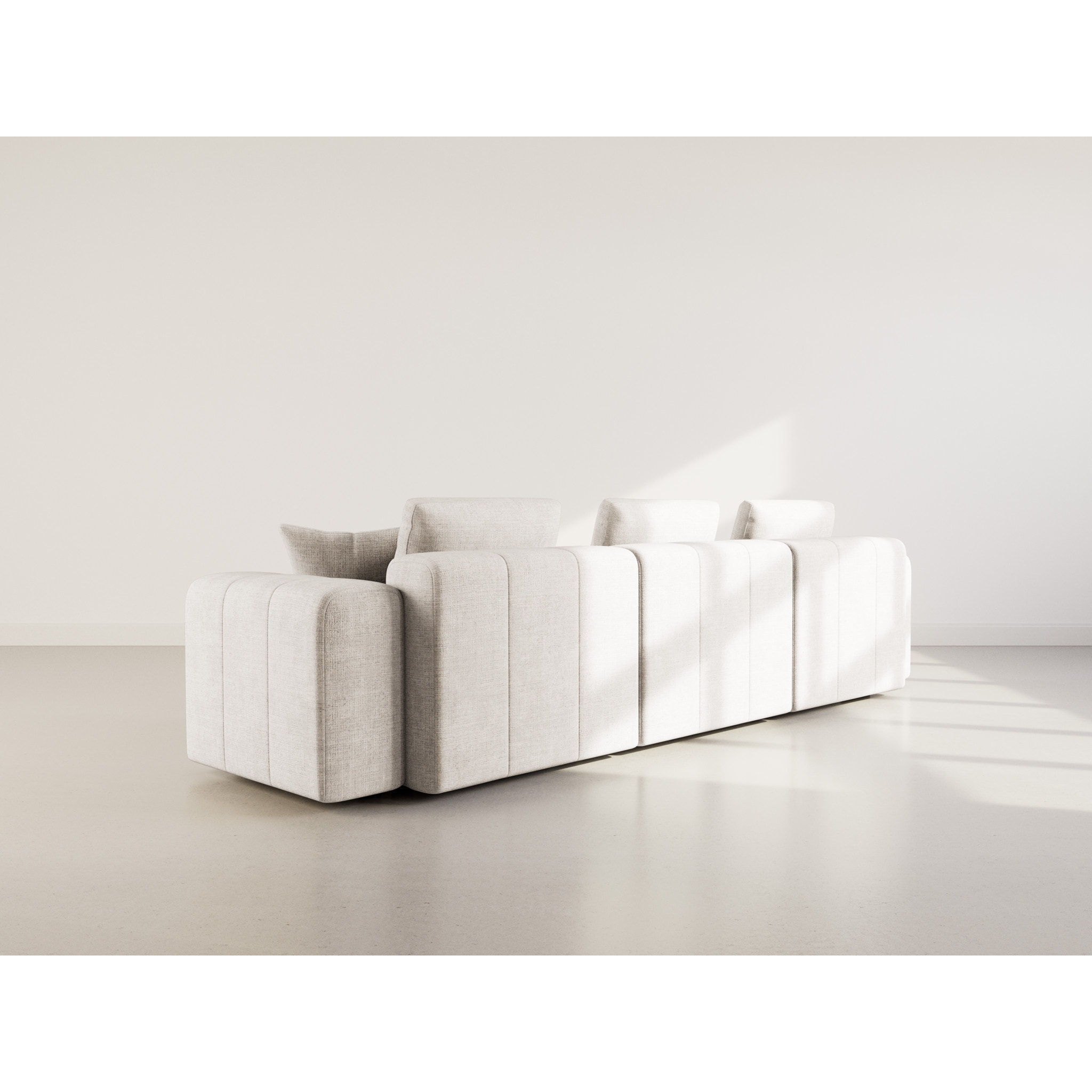 Colette - Canapé modulable 3 places en velours texturé - Beige