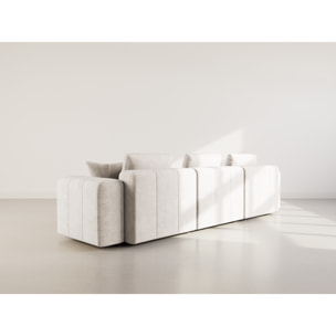 Colette - Canapé modulable 3 places en velours texturé - Beige