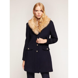 Motivi - Cappotto slim con collo - Blu