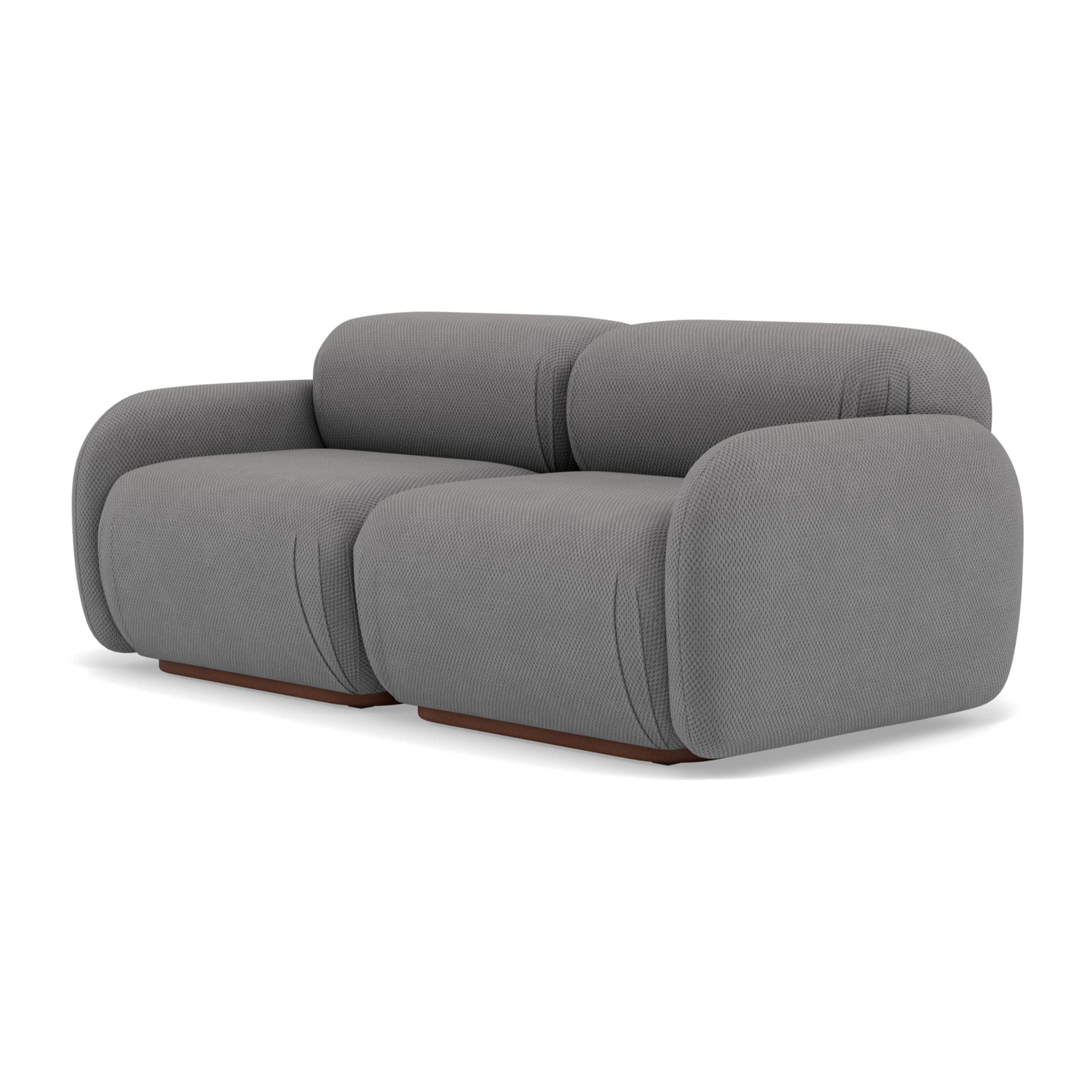 Penelope - canapé droit modulable 2 places en velours texturé - Gris