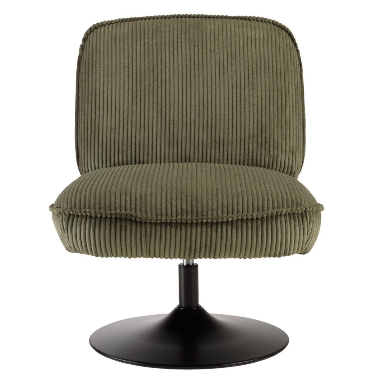 AGATHE - Fauteuil pivotant en tissu velours côtelé vert