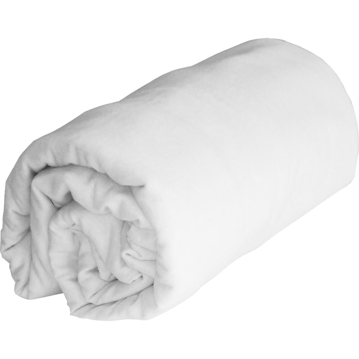 Drap housse 100% flanelle de coton 160 gr blanc