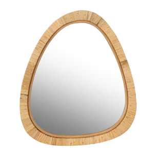 J-Line miroir Paille - rotin/verre - naturel - small - 54 x 46.5 cm