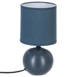 Lampe céramique "Timéo" bleu mat H25cm