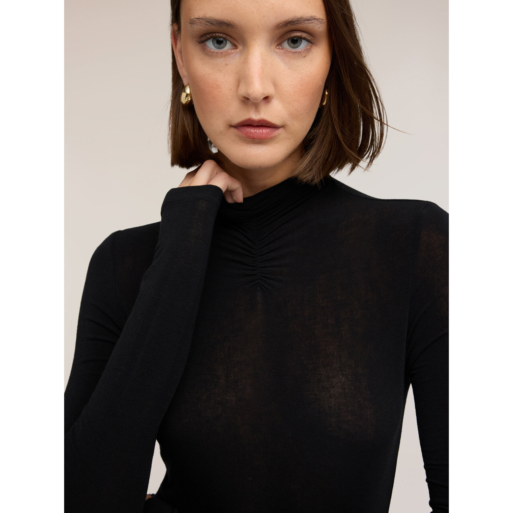 Motivi - T-shirt dolcevita misto cashmere - Nero