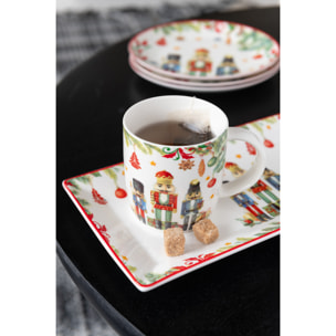 J-Line assiette Rectangle Casse-Noisette - céramique - blanc - boîte cadeau