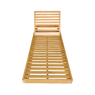 Bain de soleil bois d'acacia multi positions avec roulettes DORINA