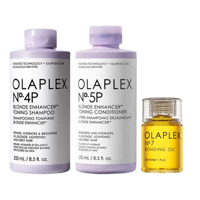 OLAPLEX Kit Blonde Enhancer Toning Shampoo N°4P 250ml + Conditioner N°5P 250ml + Oil N°7 30ml