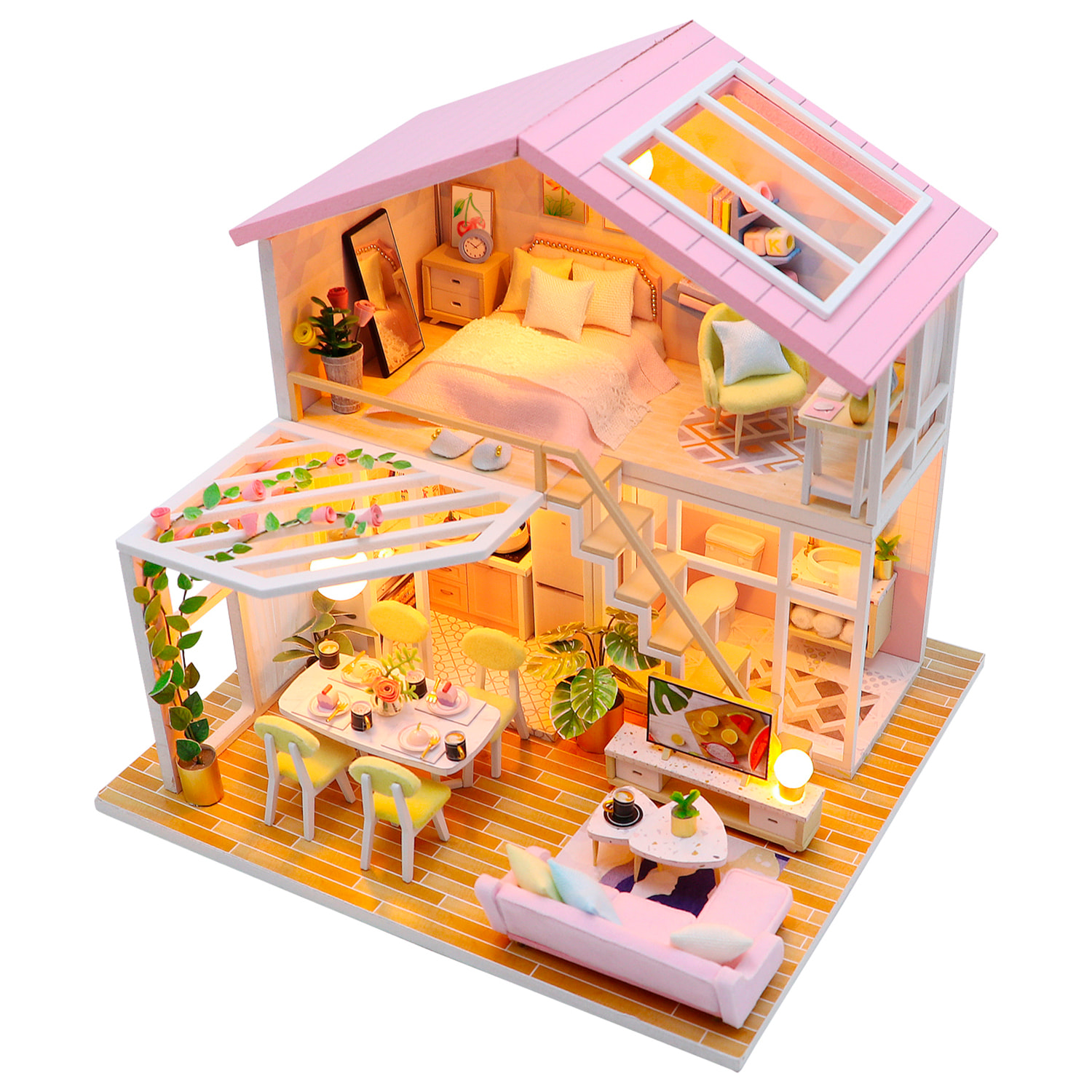 Hogar Luna de miel. Maqueta 3D realista con gran detalle y luces led.