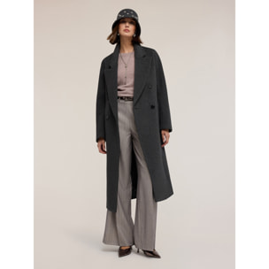 Motivi - Cappotto doppiopetto in drap misto lana - Grigio