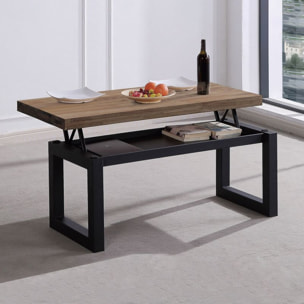 Mesa de centro elevable Loft Roble boreal – Negro