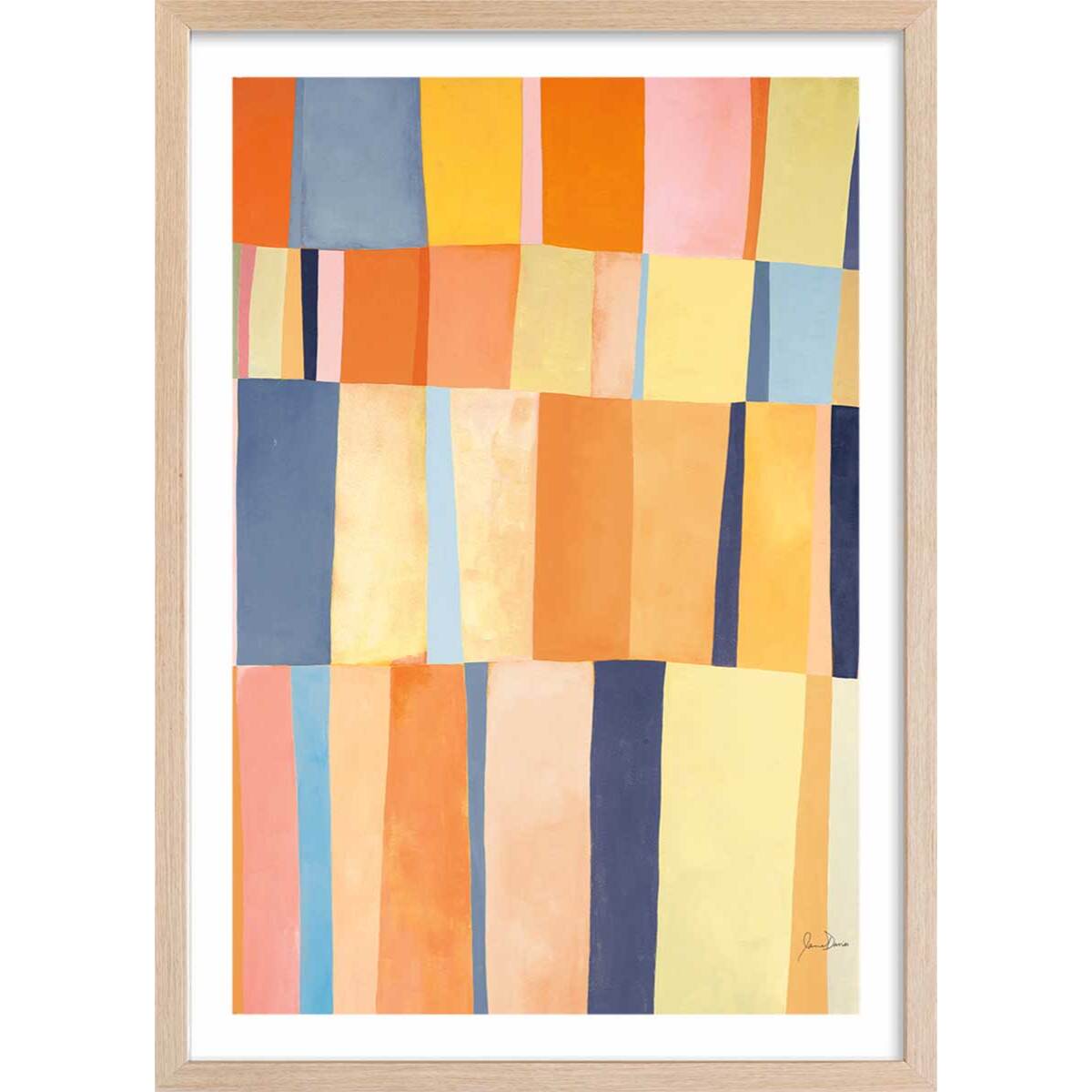 Poster happy quadri Affiche sous cadre bois