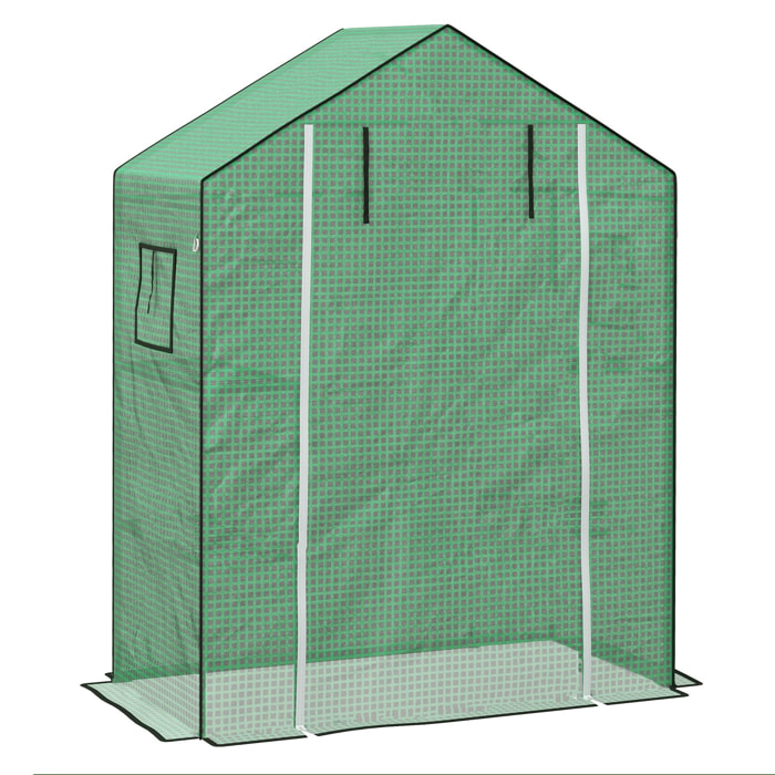 Cubierta de Invernadero 140x73x190 cm Cubierta de Repuesto de Invernadero con Ventana Puerta con Cremallera Anti-UV Protección de Plantas para Jardín Verde