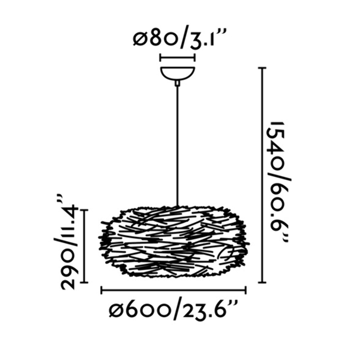 NIDO Lampe suspension marron