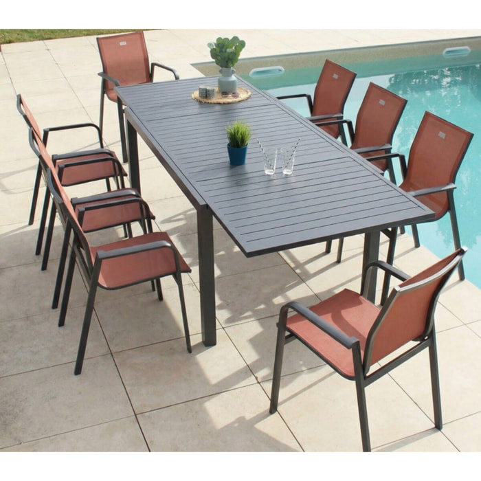 Ensemble table et chaises de jardin  - Terracotta - GUETHARY