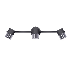 Forlight Focos Cloc Triplex Negro - Iluminación Moderna para Hogar, Aluminio Resistente, Personalización con Bombilla Ideal, Diseño Elegante y Funcional, Serie Decorativa