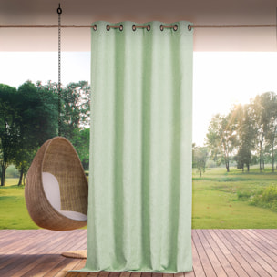 Rideau extérieur déperlant  - Effet chiné - Bleu