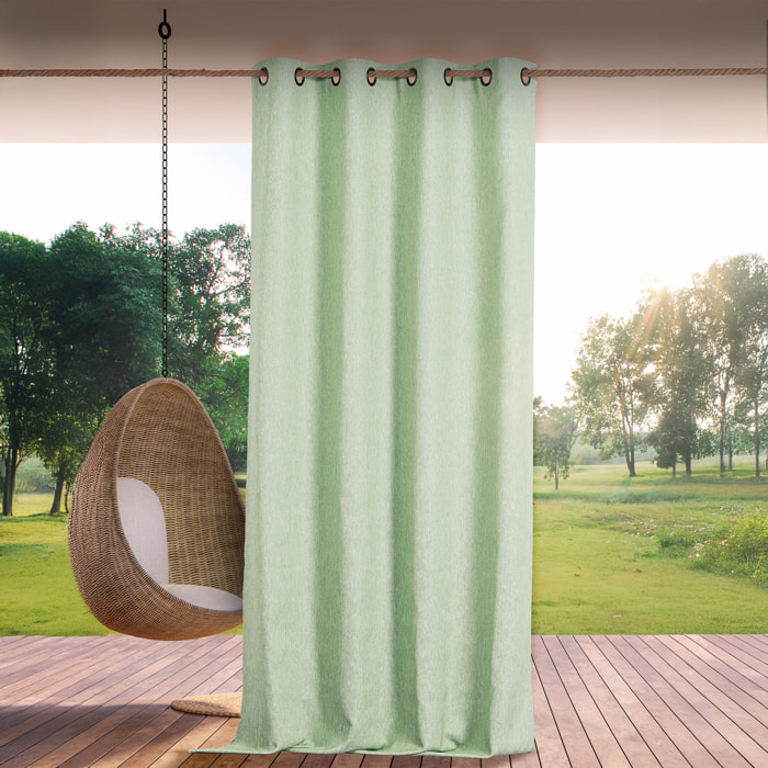 Rideau extérieur déperlant  - Effet chiné - Bleu