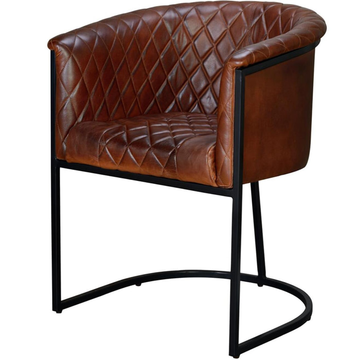 Sillón tapizado - Piel - 76x62x60cm