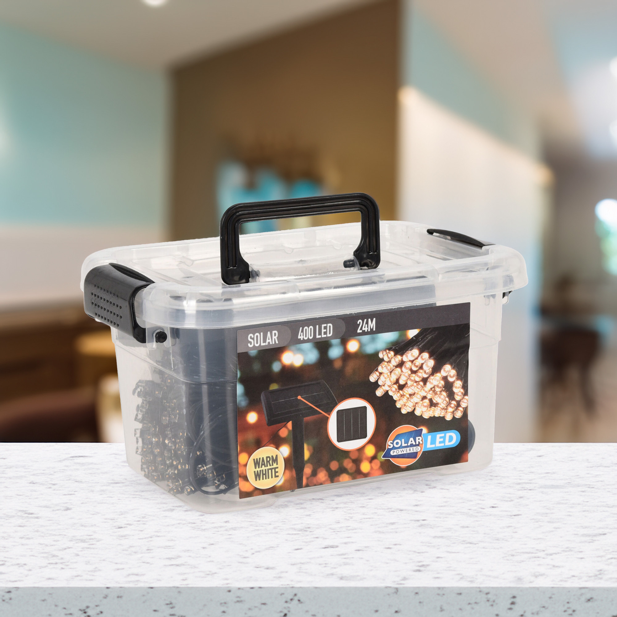 Guirnalda de luz led solar con 400 bombillas, panel solar policristalino y cable de 4 metros