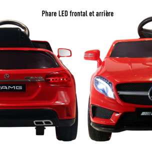 Voiture véhicule électrique enfant 6 V 3 Km/h max. télécommande effets sonores + lumineux Mercedes GLA AMG rouge