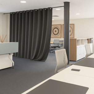 Rideau 100% Occultant Ignifugé M1 Non Feu Gris - Gris