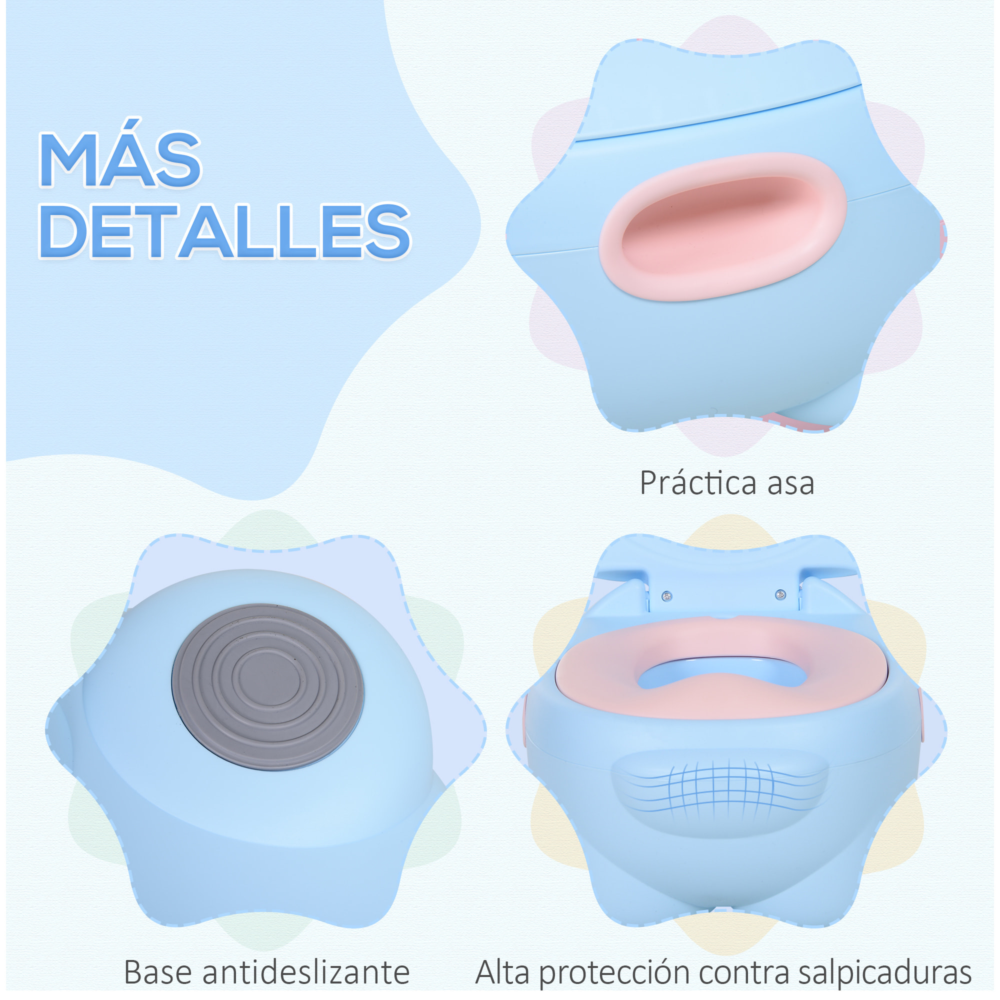 Orinal Infantil en Forma de Hipopótamo Azul