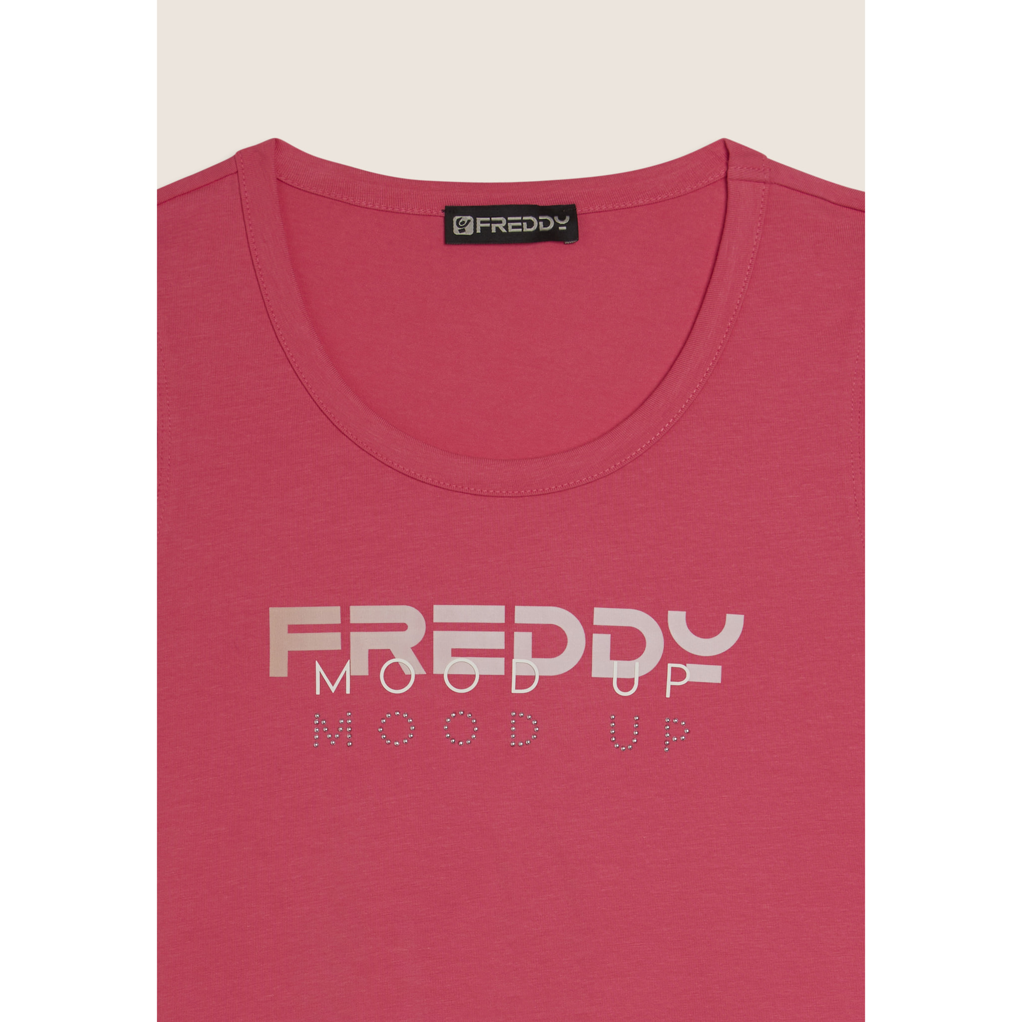 Canotta in Jersey con Logo FREDDY e Scritta "Mood Up"