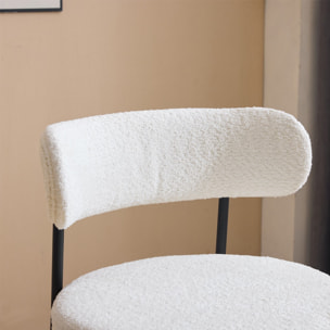 Lot de 2 tabourets de bar en tissu bouclé - EVORA