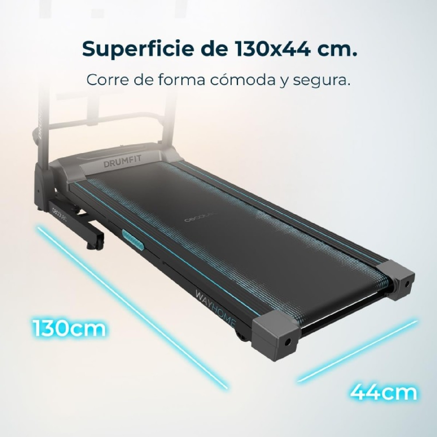 Cecotec Cinta de Correr Plegable DrumFit WayHome 1700 Sprint. 1100 W 1-17 Km/h 1