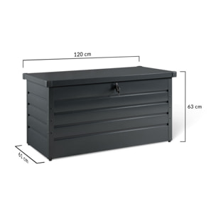 Coffre de jardin métal gris 350L