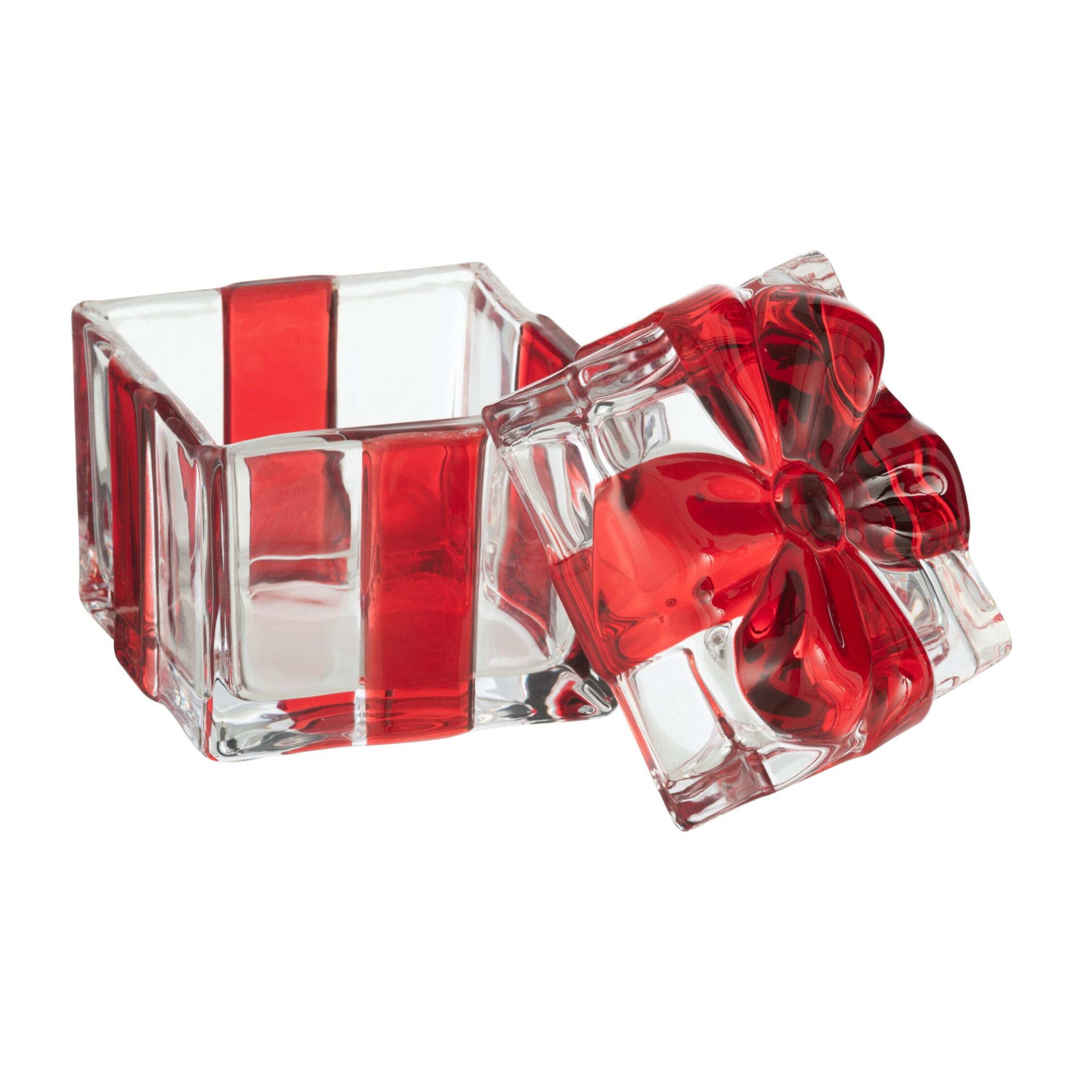 J-Line pot de conservation/photophore Cadeau- verre - rouge - large