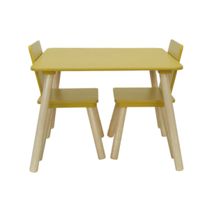 Table carrée enfant bois de pin 2 assises JUDITH
