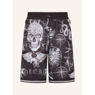 PHILIPP PLEIN Mesh Basketball Shorts Tattoo
