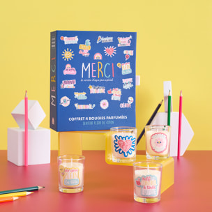 Bougie Parfumee X4 Coffret Merci