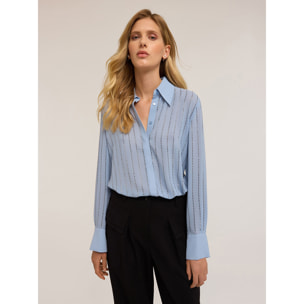 Motivi - Camicia con micro borchie - Azzurro